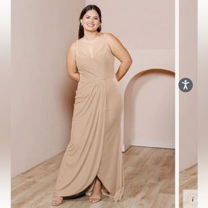 Revelry Rae Velvet Dress -  Champagne Gold, Size 14 Petite